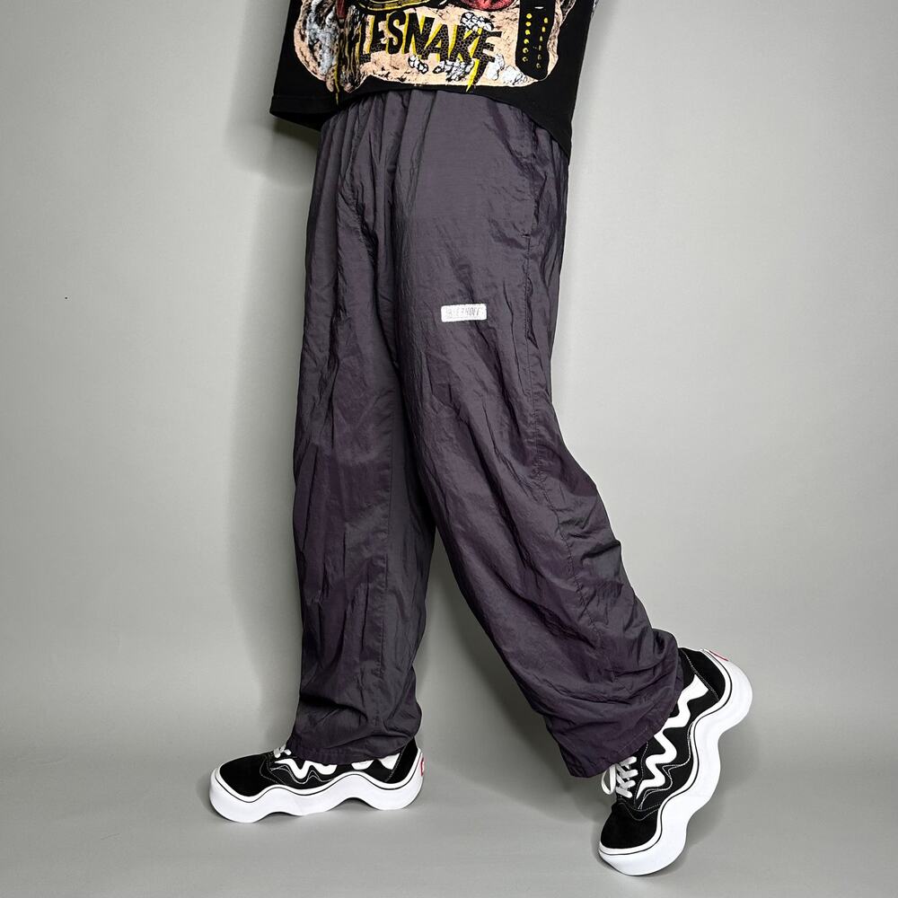 Vintage 90s Bierhoff Track Pants Mens L Eggplant Purple Sweatpants White Logo